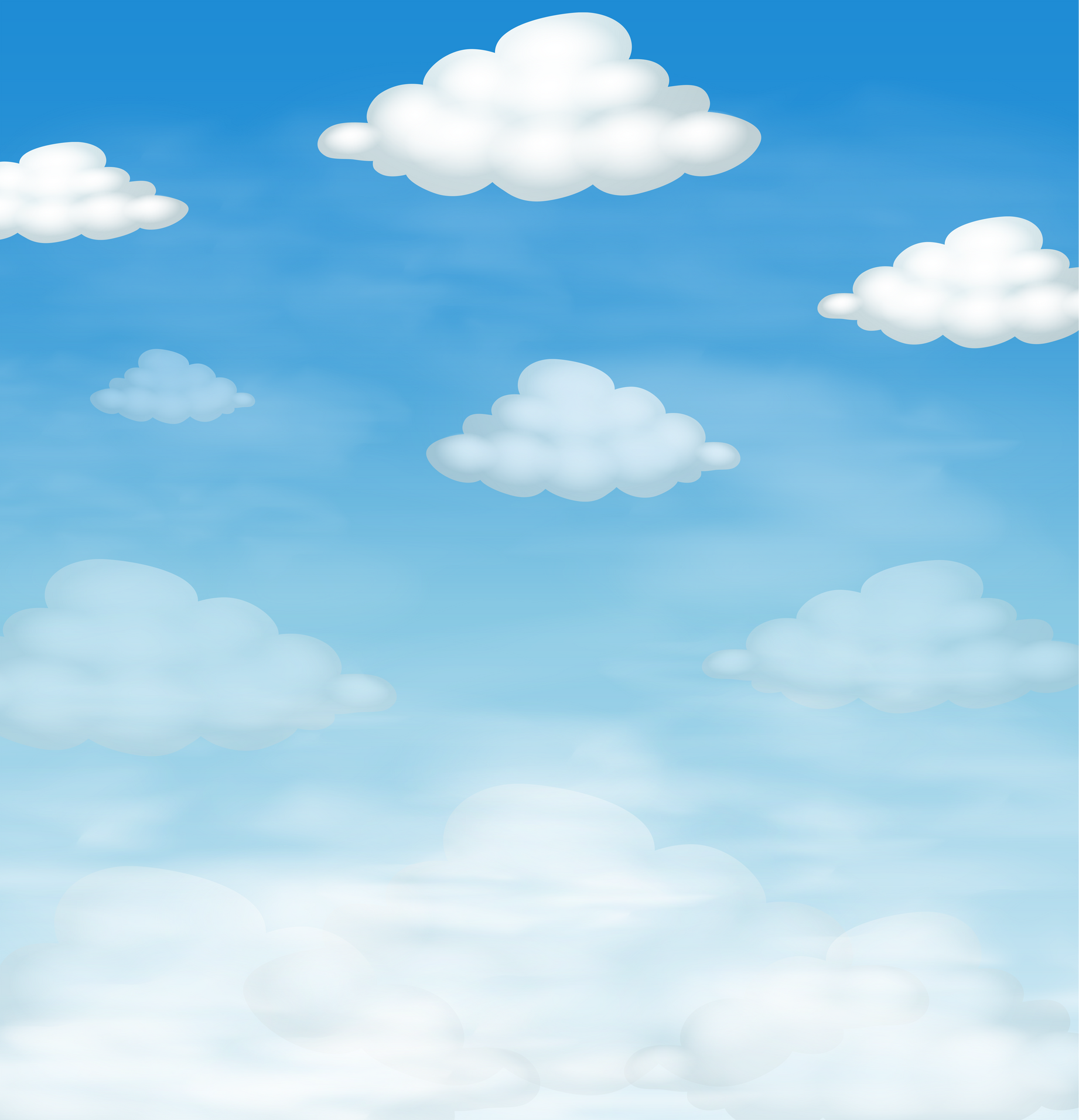 Blue sky and fluffly clouds as background